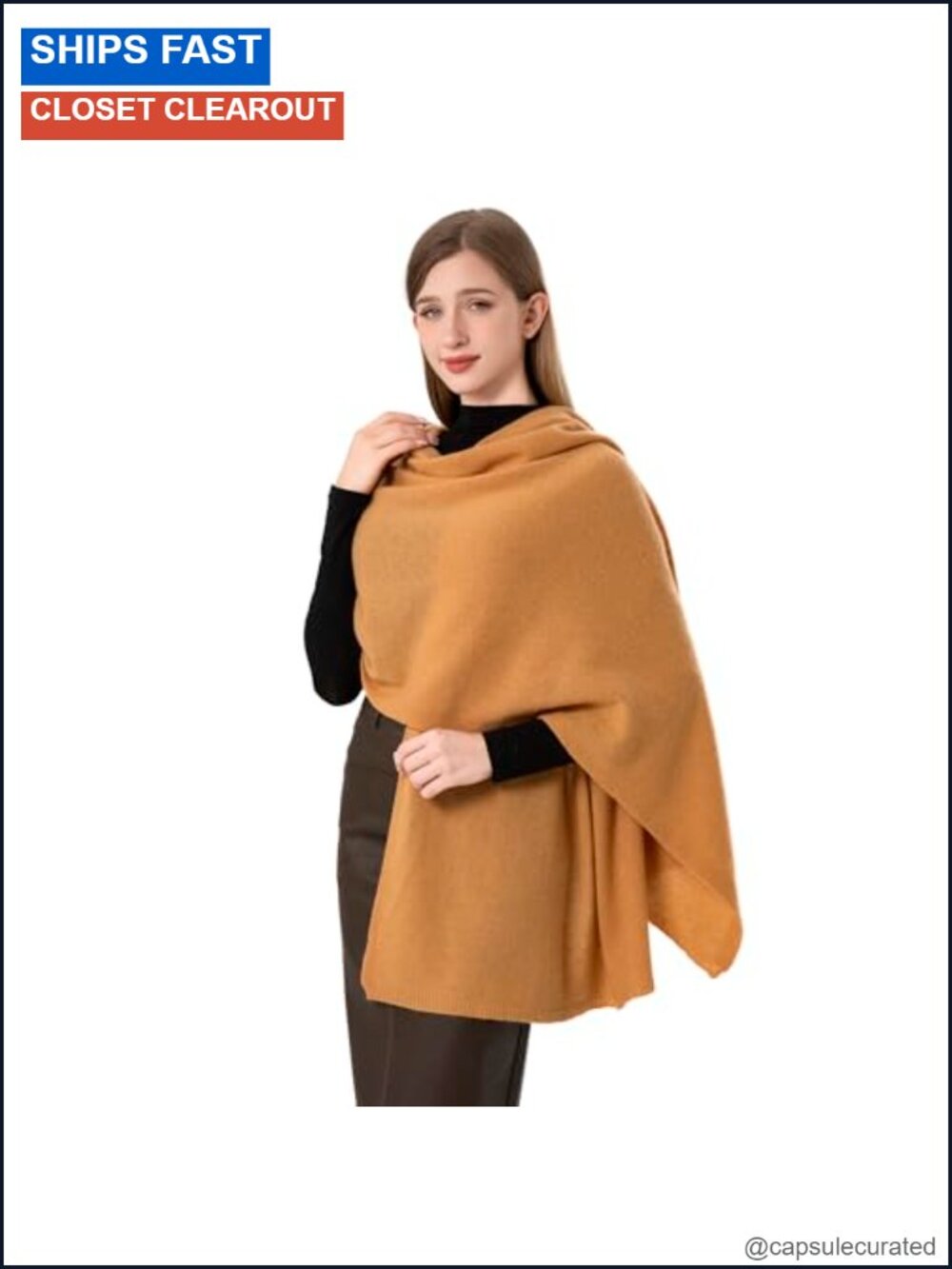Cashmere Wool Knitted Wrap Scarf Stole XL 87x28 Pashmina